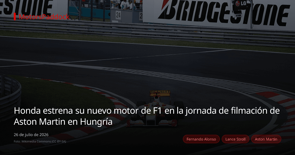 Honda estrena su nuevo motor de F1 en la jornada de filmación de Aston Martin en Hungría