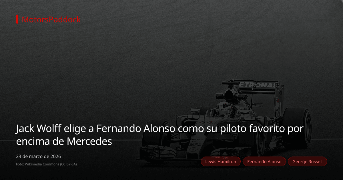 Jack Wolff elige a Fernando Alonso como su piloto favorito por encima de Mercedes