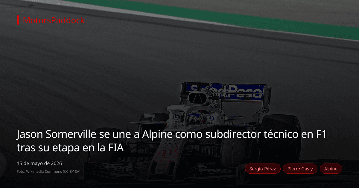 Jason Somerville se une a Alpine como subdirector técnico en F1 tras su etapa en la FIA