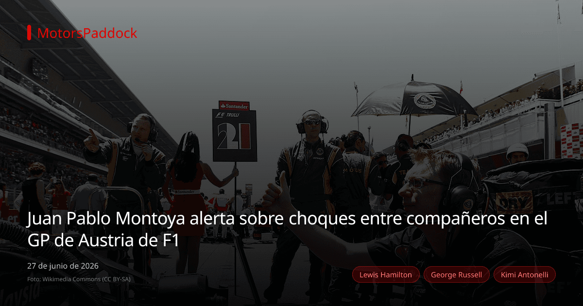 Juan Pablo Montoya alerta sobre choques entre compañeros en el GP de Austria de F1