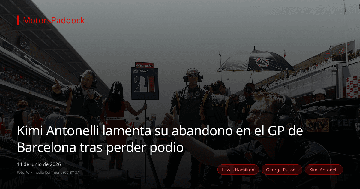Kimi Antonelli lamenta su abandono en el GP de Barcelona tras perder podio