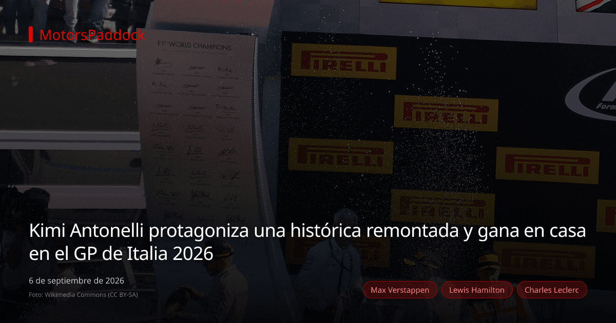 Kimi Antonelli protagoniza una histórica remontada y gana en casa en el GP de Italia 2026