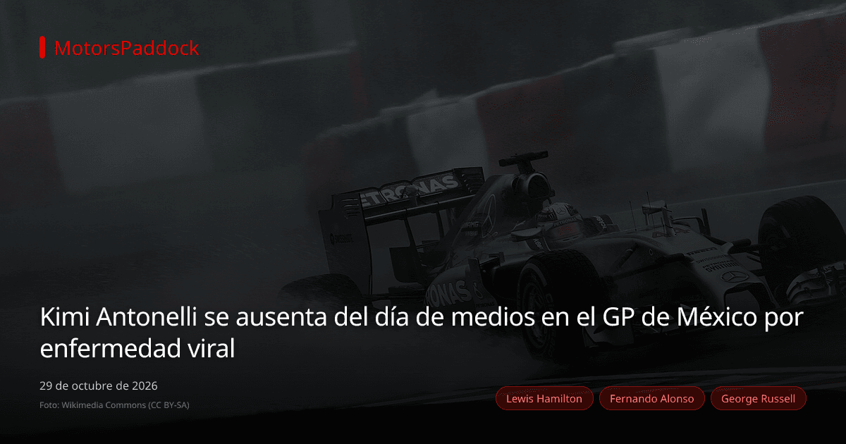 Kimi Antonelli se ausenta del día de medios en el GP de México por enfermedad viral