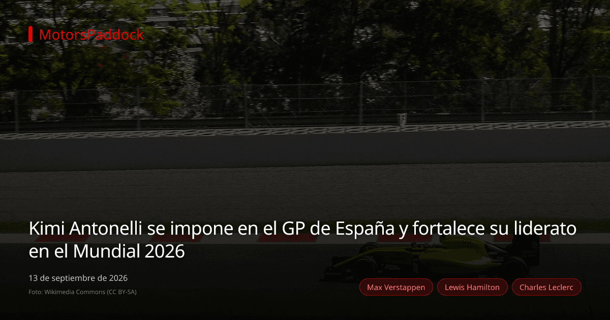 Kimi Antonelli se impone en el GP de España y fortalece su liderato en el Mundial 2026