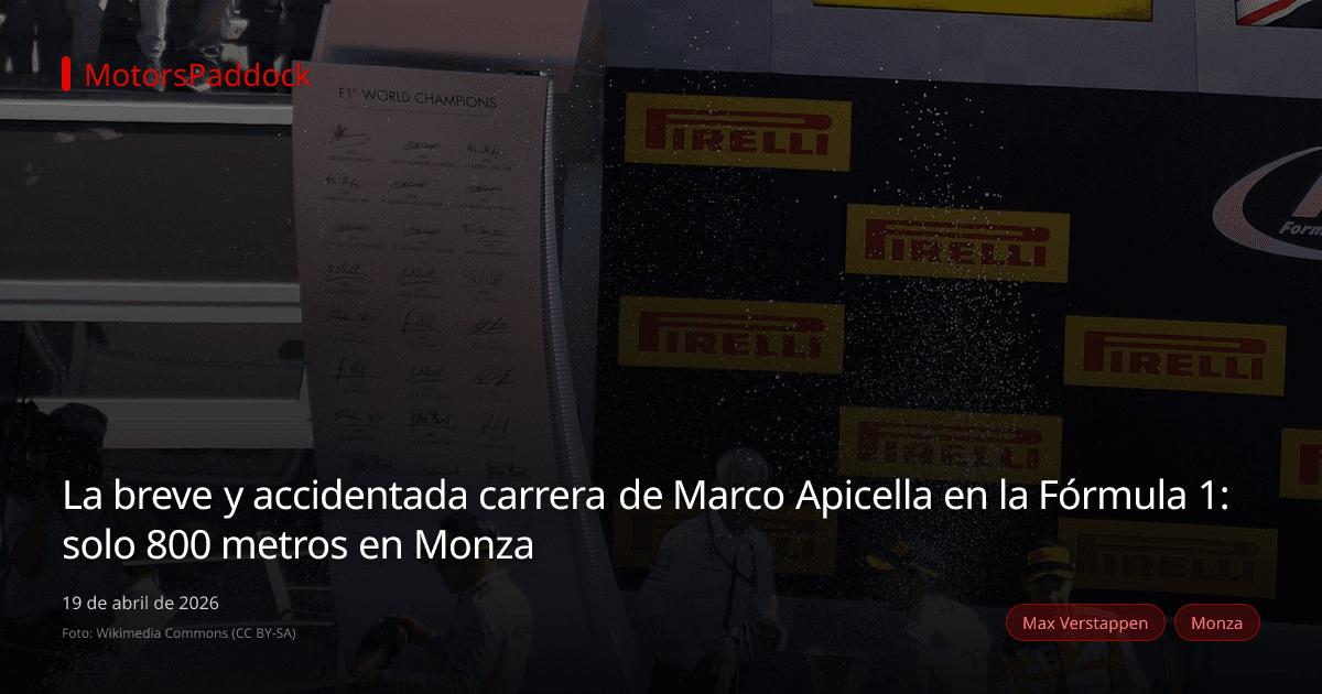 La breve y accidentada carrera de Marco Apicella en la Fórmula 1: solo 800 metros en Monza