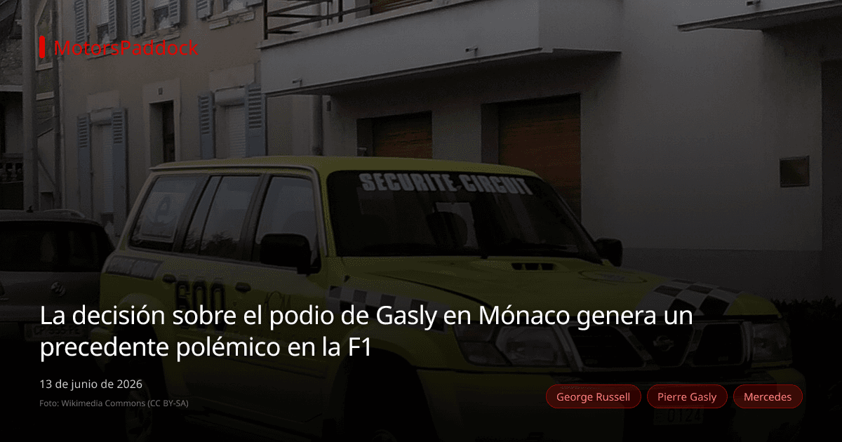 La decisión sobre el podio de Gasly en Mónaco genera un precedente polémico en la F1