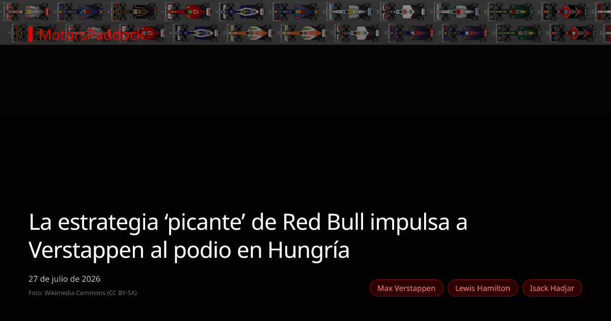 La estrategia ‘picante’ de Red Bull impulsa a Verstappen al podio en Hungría