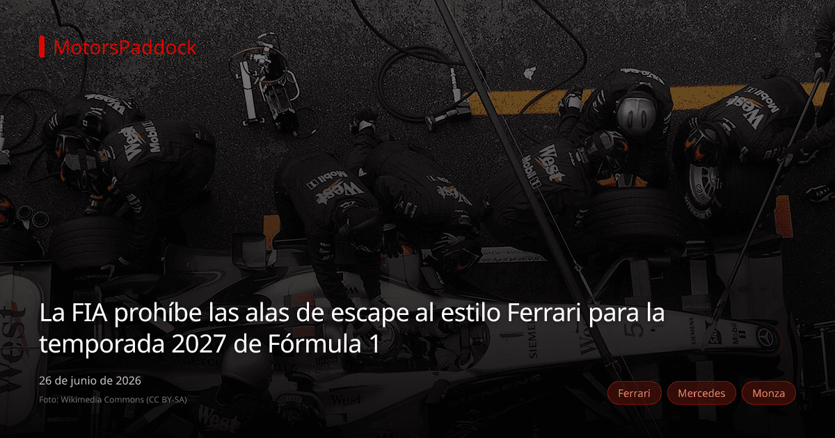 La FIA prohíbe las alas de escape al estilo Ferrari para la temporada 2027 de Fórmula 1