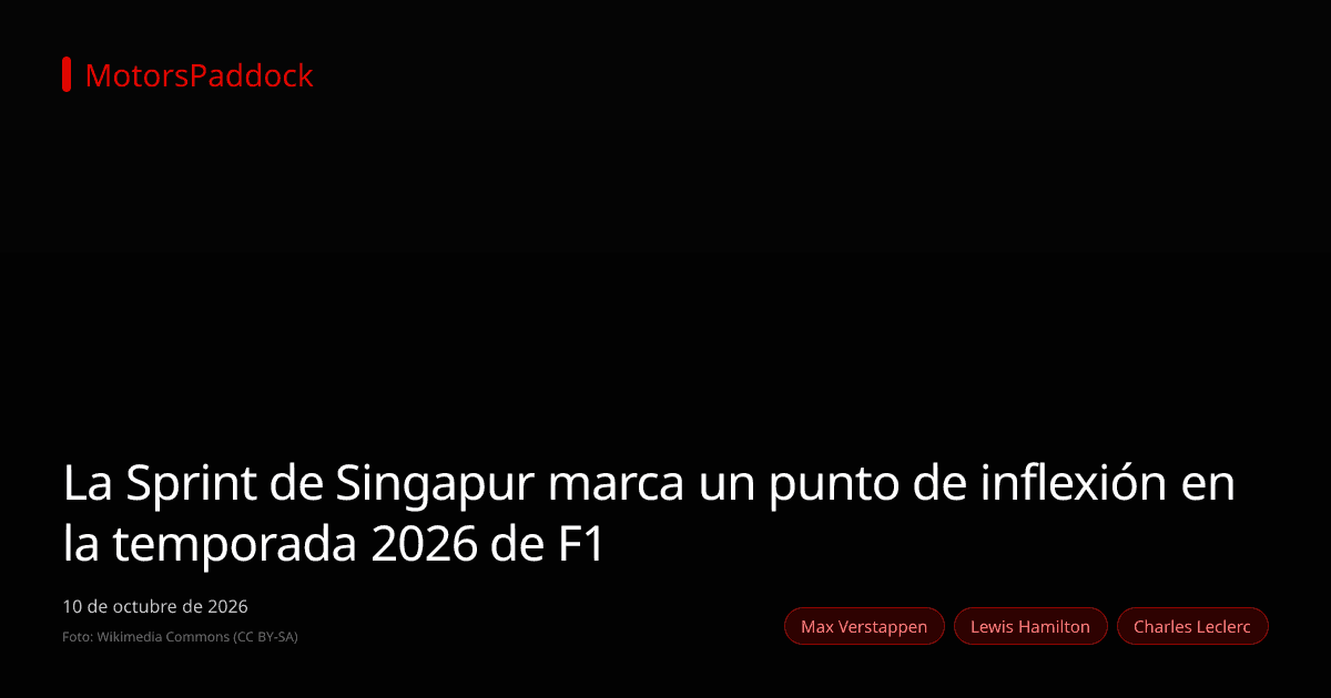 La Sprint de Singapur marca un punto de inflexión en la temporada 2026 de F1