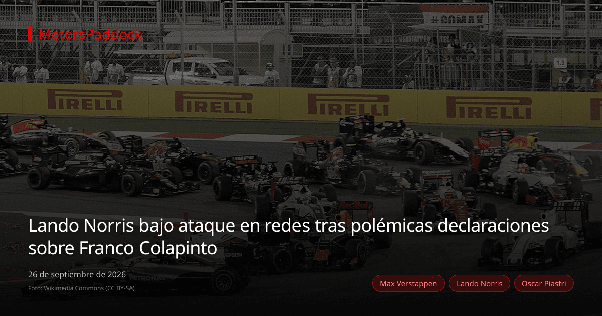 Lando Norris bajo ataque en redes tras polémicas declaraciones sobre Franco Colapinto
