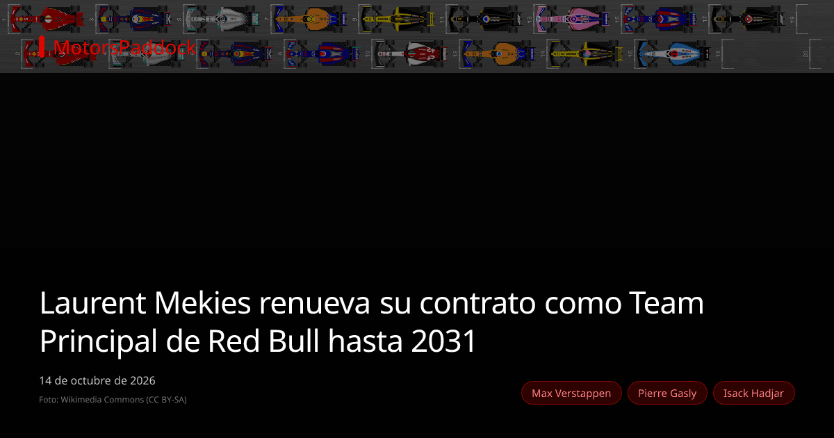 Laurent Mekies renueva su contrato como Team Principal de Red Bull hasta 2031