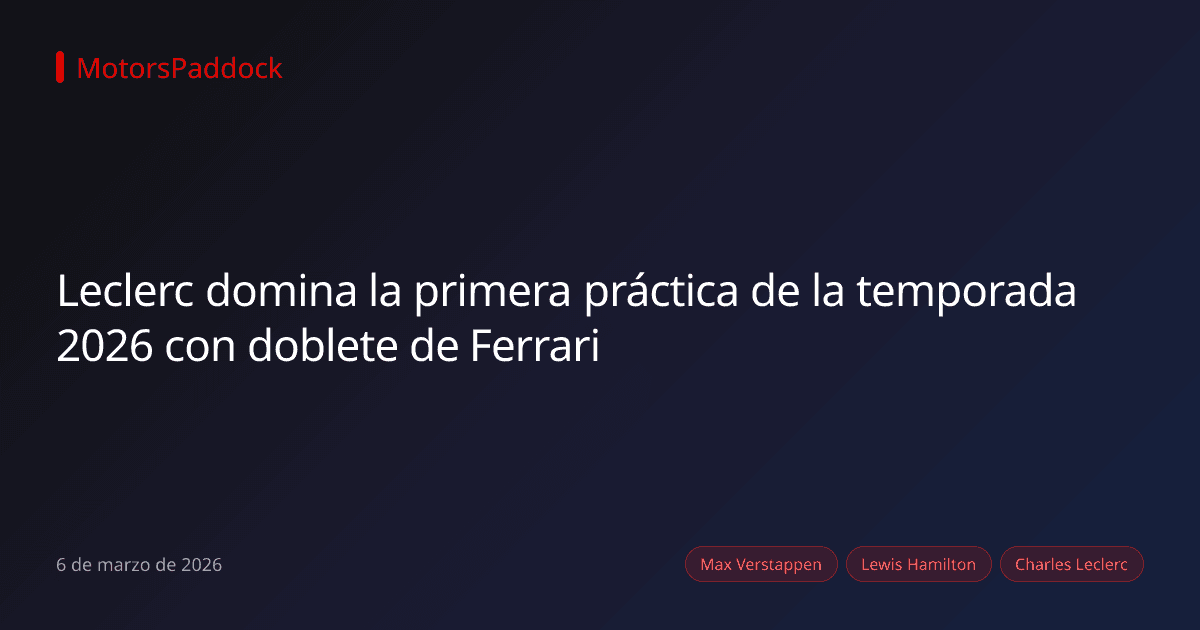 Leclerc domina la primera práctica de la temporada 2026 con doblete de Ferrari