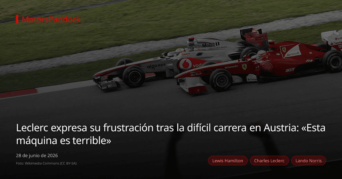 Leclerc expresa su frustración tras la difícil carrera en Austria: «Esta máquina es terrible»