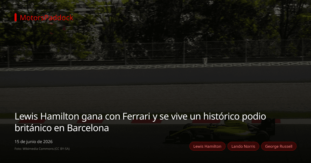 Lewis Hamilton gana con Ferrari y se vive un histórico podio británico en Barcelona