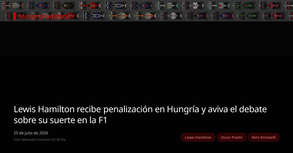 Lewis Hamilton recibe penalización en Hungría y aviva el debate sobre su suerte en la F1