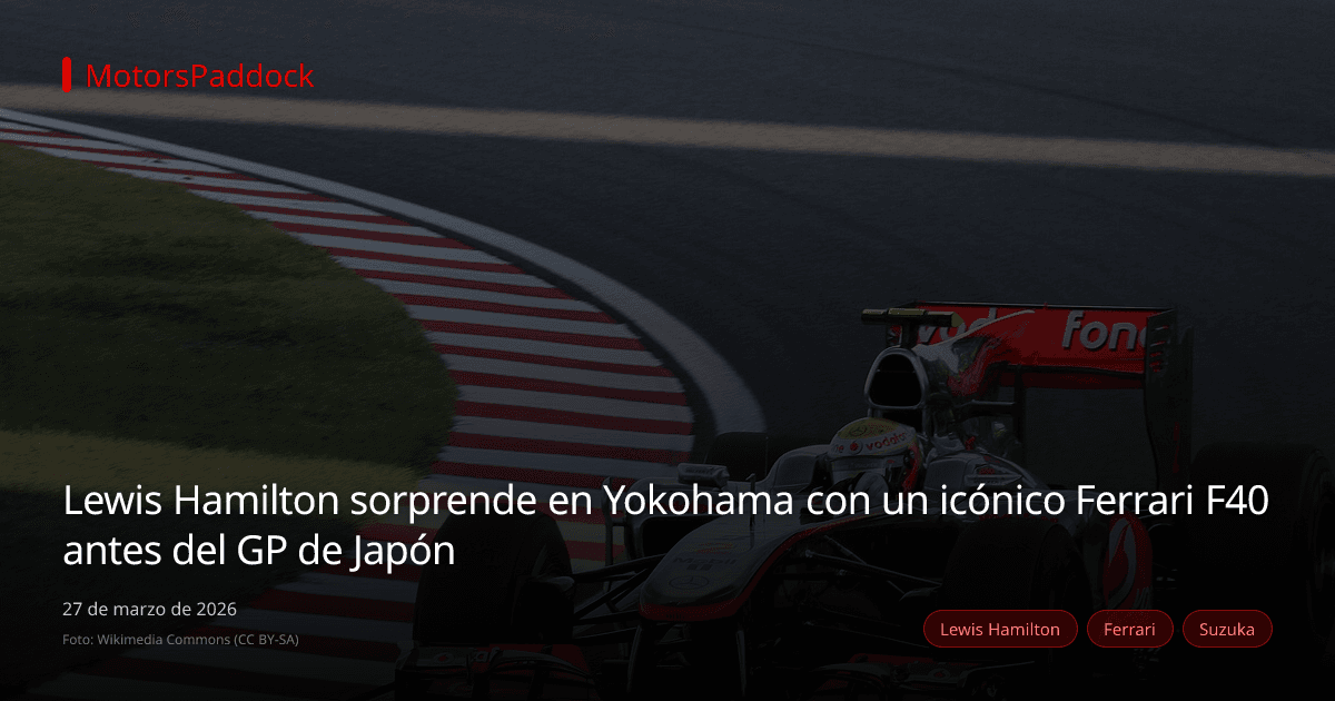 Lewis Hamilton sorprende en Yokohama con un icónico Ferrari F40 antes del GP de Japón