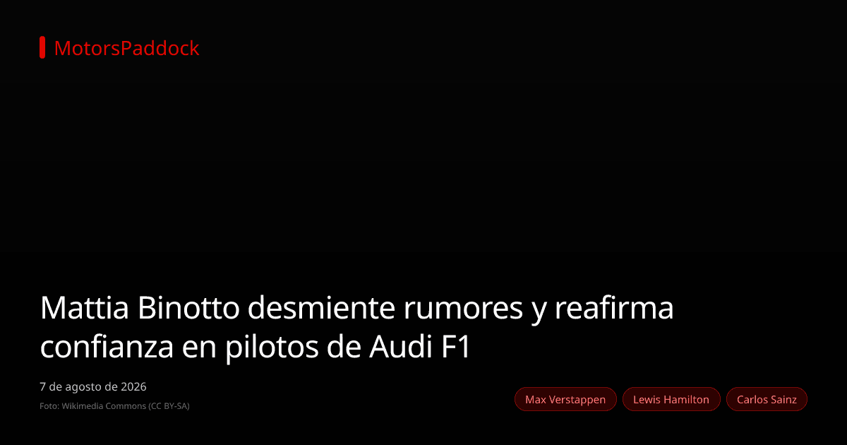 Mattia Binotto desmiente rumores y reafirma confianza en pilotos de Audi F1