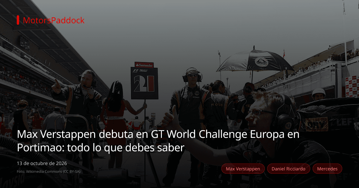 Max Verstappen debuta en GT World Challenge Europa en Portimao: todo lo que debes saber