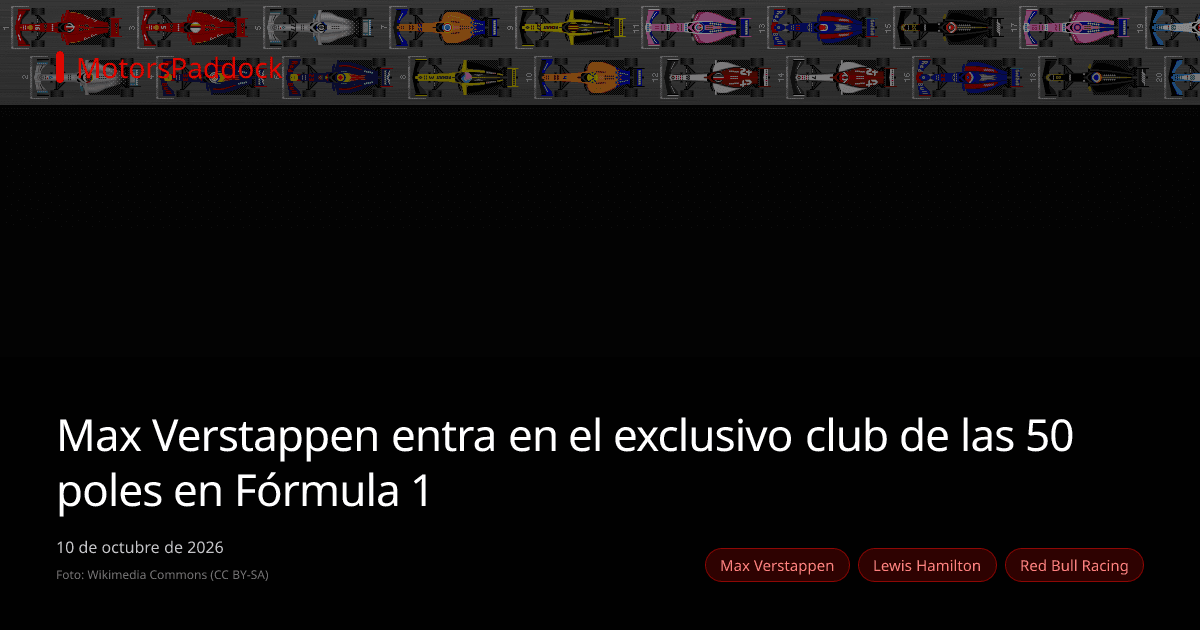 Max Verstappen entra en el exclusivo club de las 50 poles en Fórmula 1