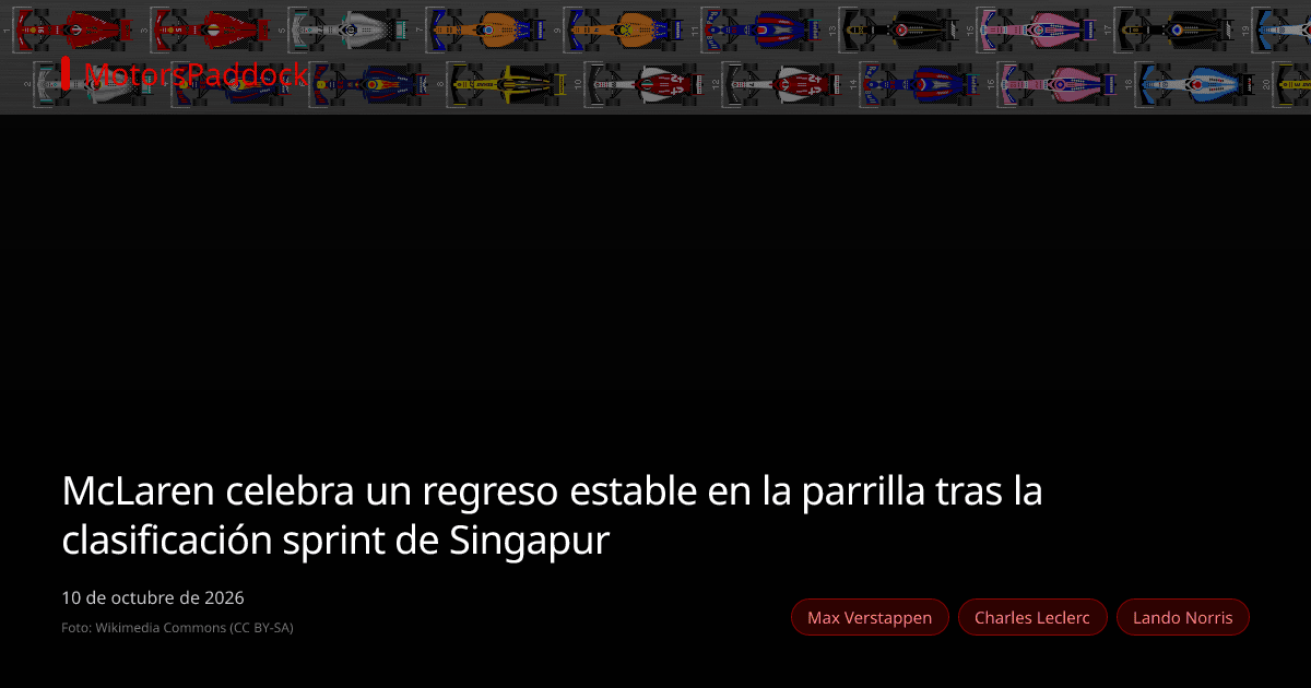 McLaren celebra un regreso estable en la parrilla tras la clasificación sprint de Singapur