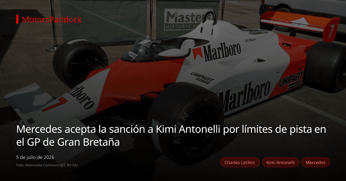 Mercedes acepta la sanción a Kimi Antonelli por límites de pista en el GP de Gran Bretaña