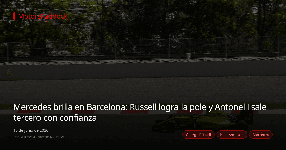 Mercedes brilla en Barcelona: Russell logra la pole y Antonelli sale tercero con confianza