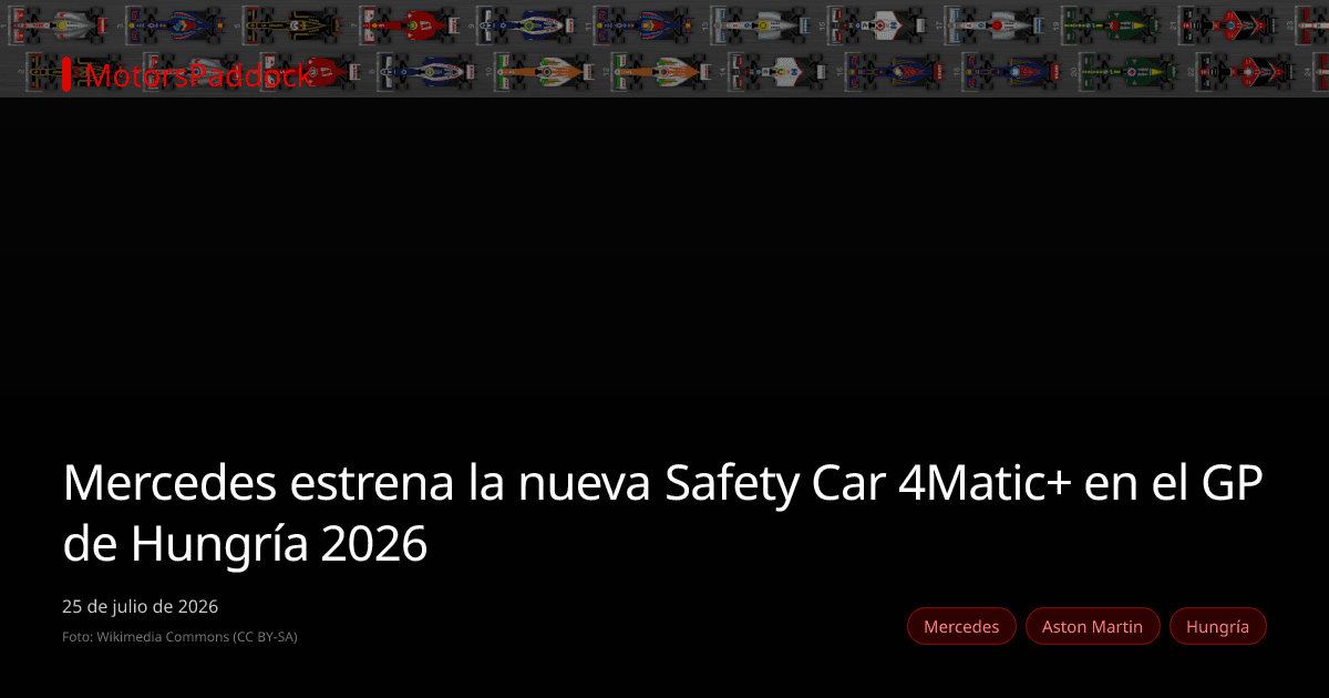Mercedes estrena la nueva Safety Car 4Matic+ en el GP de Hungría 2026