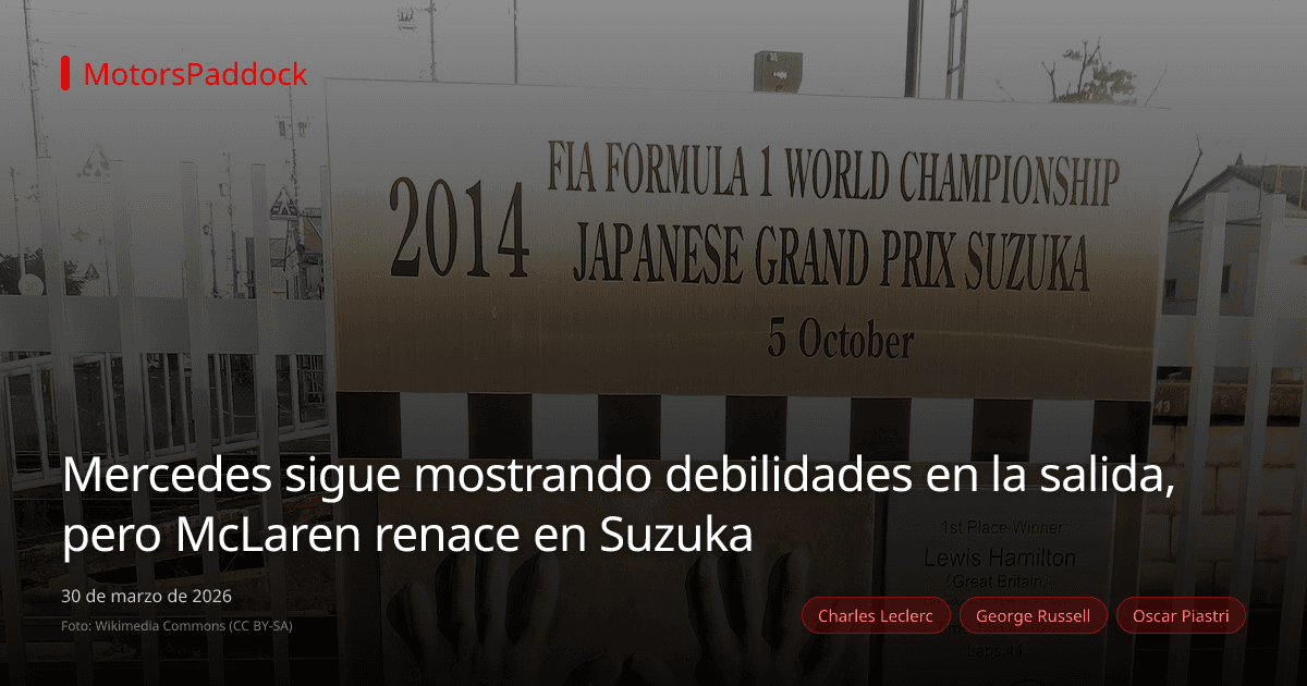 Mercedes sigue mostrando debilidades en la salida, pero McLaren renace en Suzuka