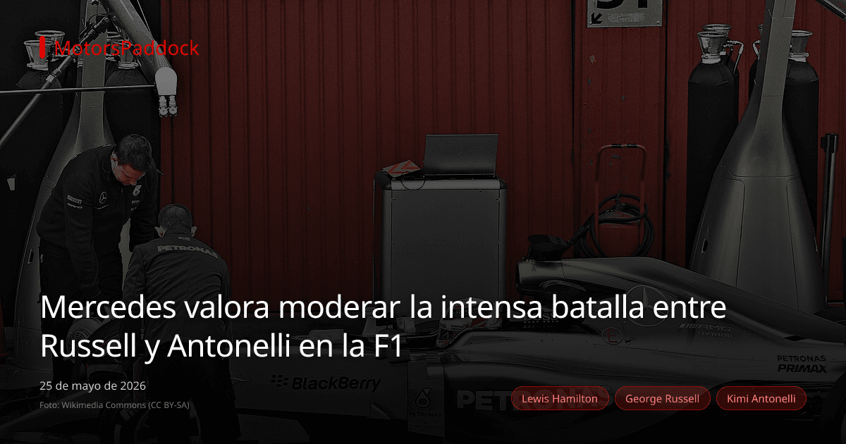 Mercedes valora moderar la intensa batalla entre Russell y Antonelli en la F1