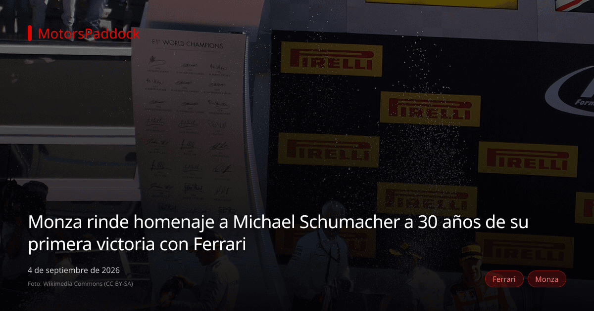 Monza rinde homenaje a Michael Schumacher a 30 años de su primera victoria con Ferrari