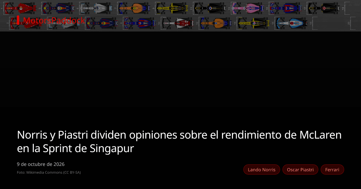 Norris y Piastri dividen opiniones sobre el rendimiento de McLaren en la Sprint de Singapur