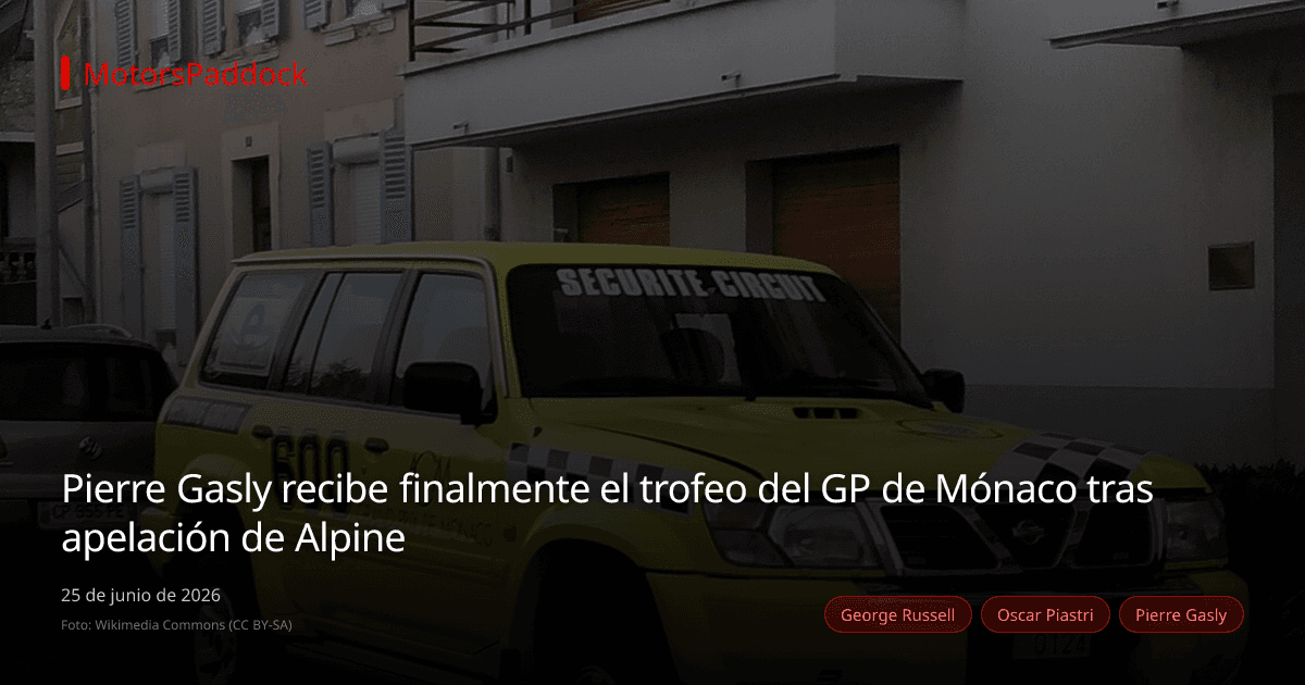 Pierre Gasly recibe finalmente el trofeo del GP de Mónaco tras apelación de Alpine