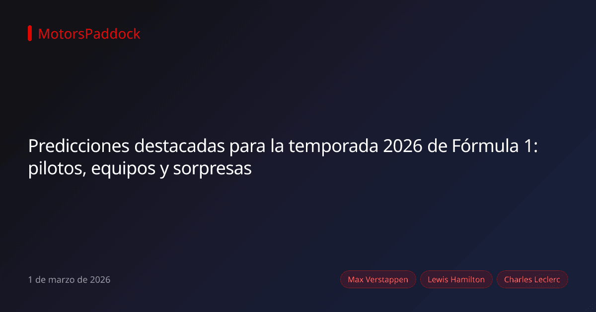 Predicciones destacadas para la temporada 2026 de Fórmula 1: pilotos, equipos y sorpresas