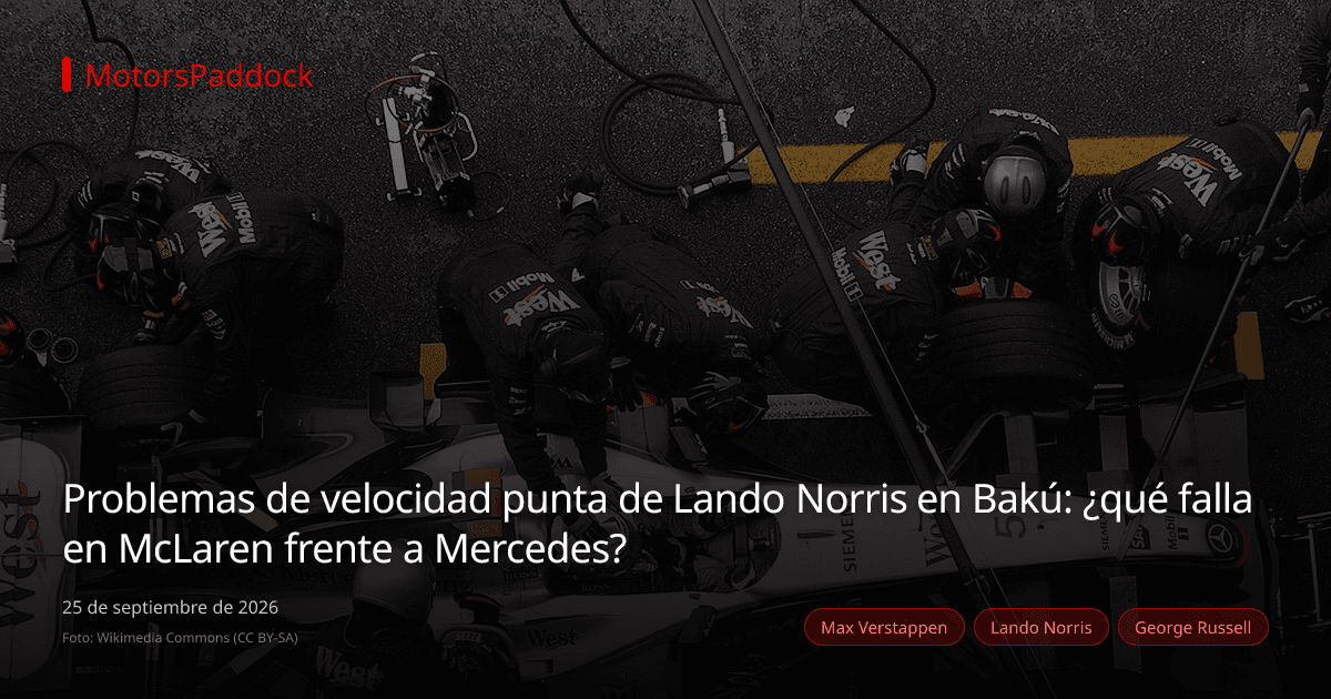 Problemas de velocidad punta de Lando Norris en Bakú: ¿qué falla en McLaren frente a Mercedes?