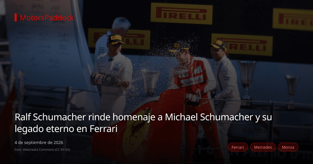 Ralf Schumacher rinde homenaje a Michael Schumacher y su legado eterno en Ferrari