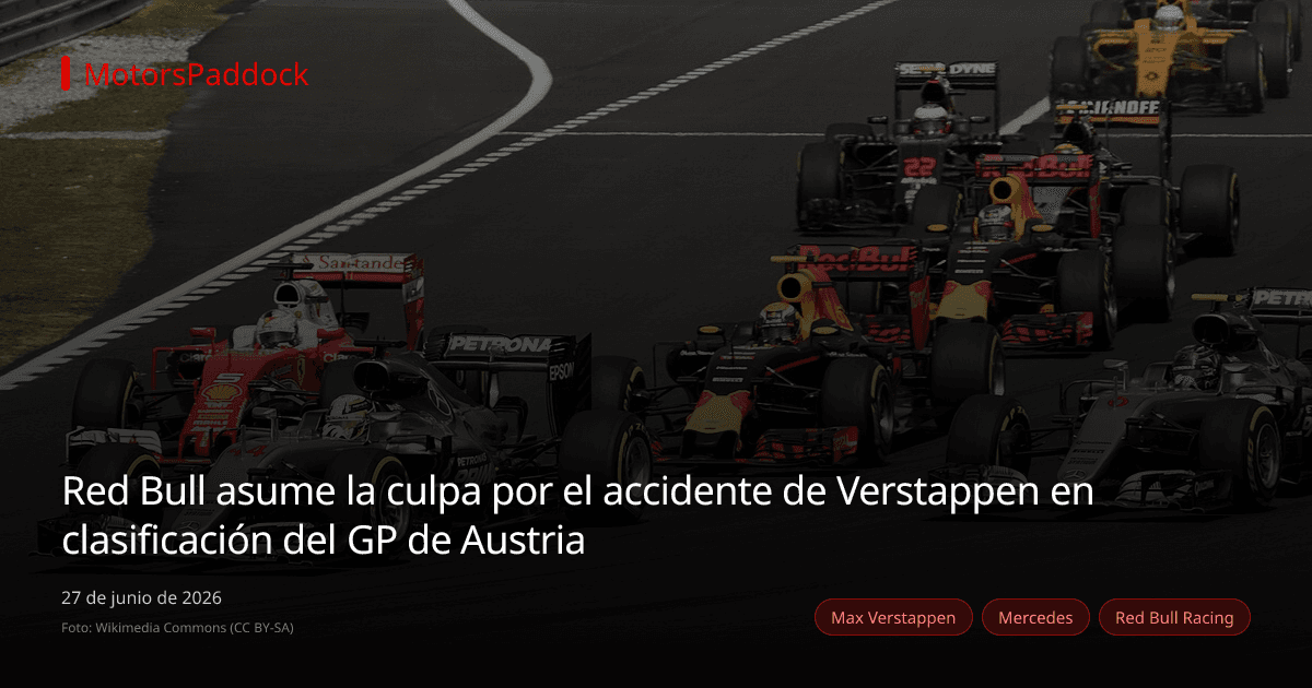 Red Bull asume la culpa por el accidente de Verstappen en clasificación del GP de Austria