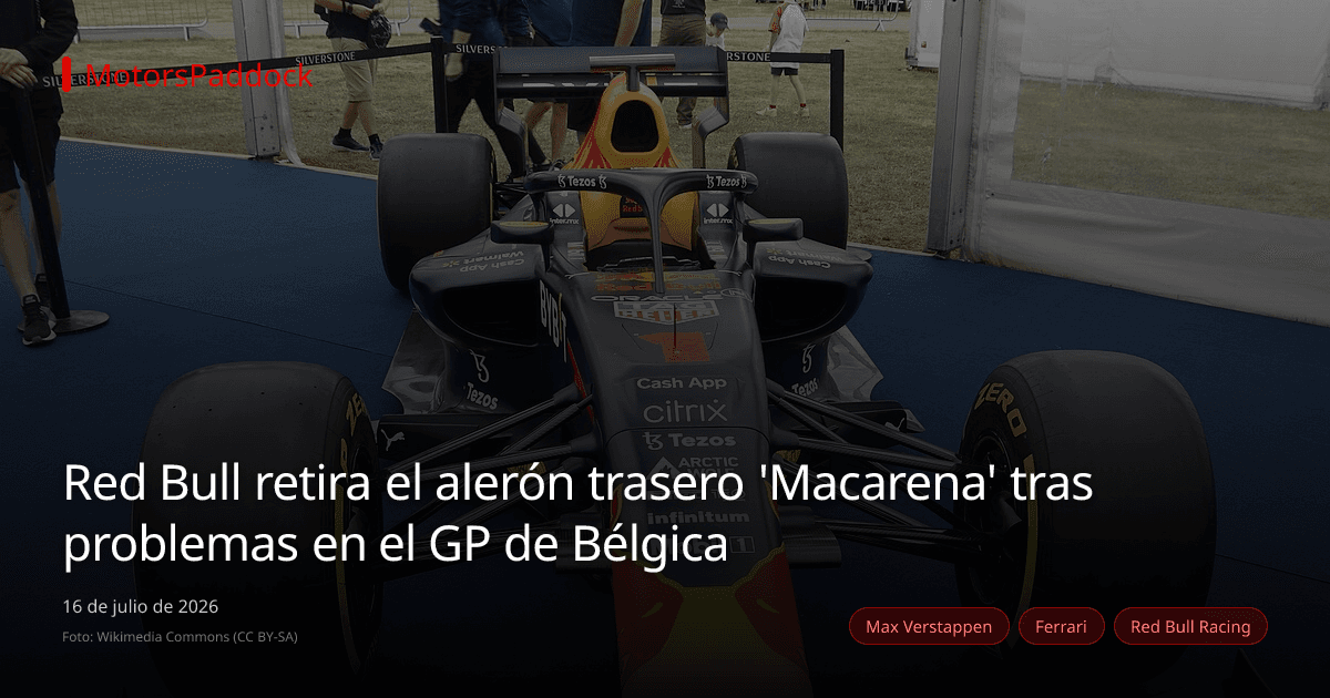 Red Bull retira el alerón trasero 'Macarena' tras problemas en el GP de Bélgica