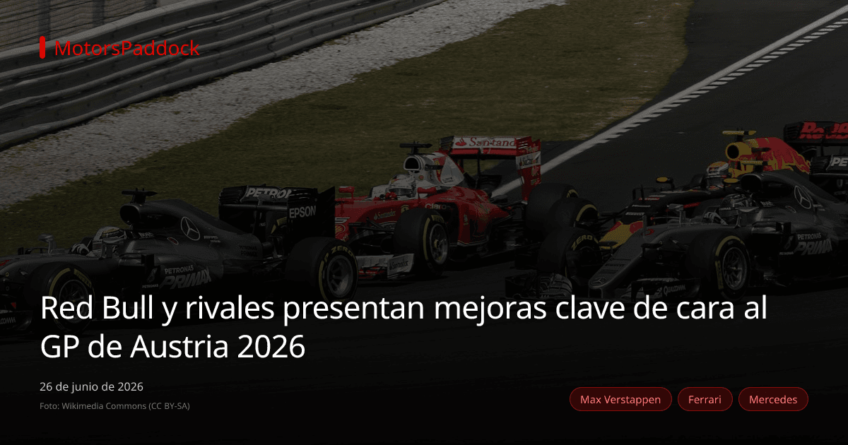 Red Bull y rivales presentan mejoras clave de cara al GP de Austria 2026