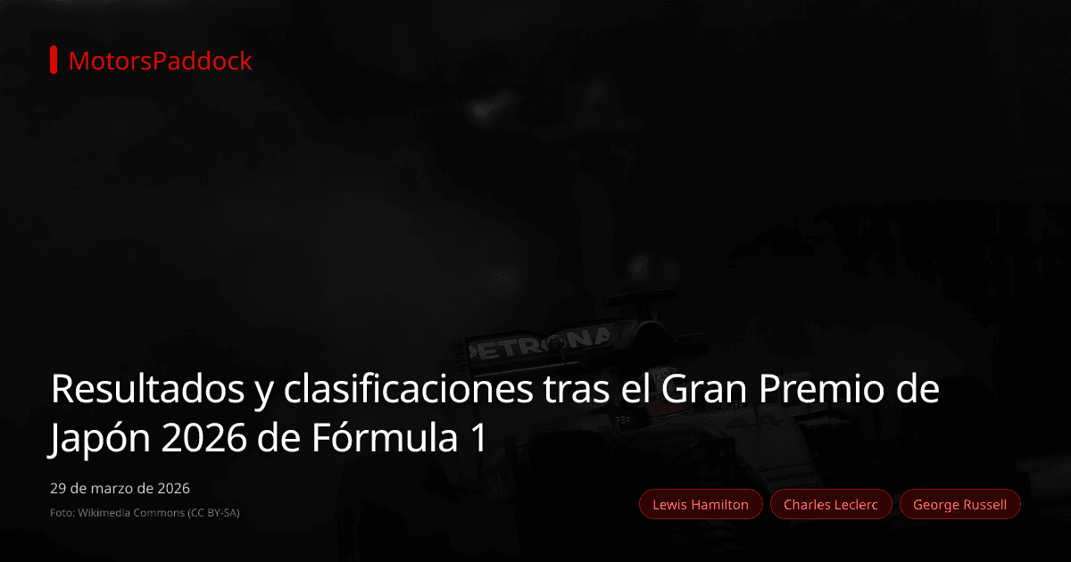 Resultados y clasificaciones tras el Gran Premio de Japón 2026 de Fórmula 1