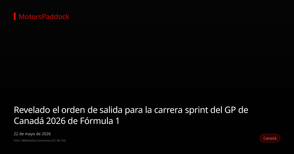 Revelado el orden de salida para la carrera sprint del GP de Canadá 2026 de Fórmula 1