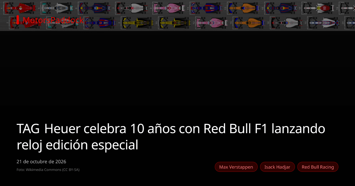 TAG Heuer celebra 10 años con Red Bull F1 lanzando reloj edición especial