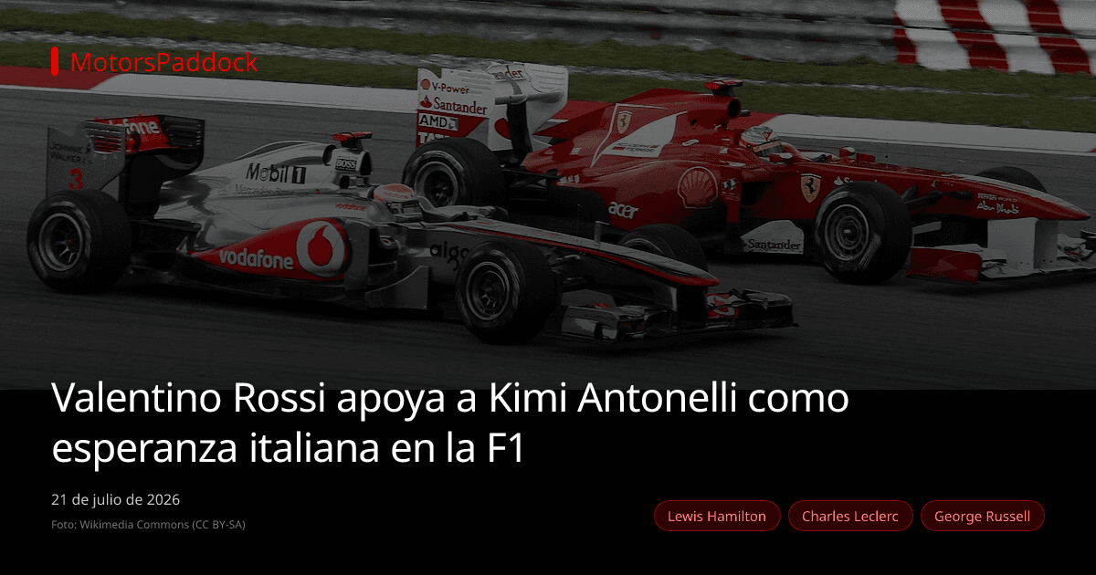 Valentino Rossi apoya a Kimi Antonelli como esperanza italiana en la F1