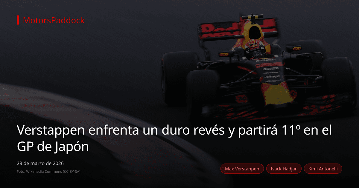 Verstappen enfrenta un duro revés y partirá 11º en el GP de Japón