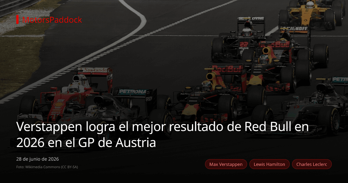 Verstappen logra el mejor resultado de Red Bull en 2026 en el GP de Austria
