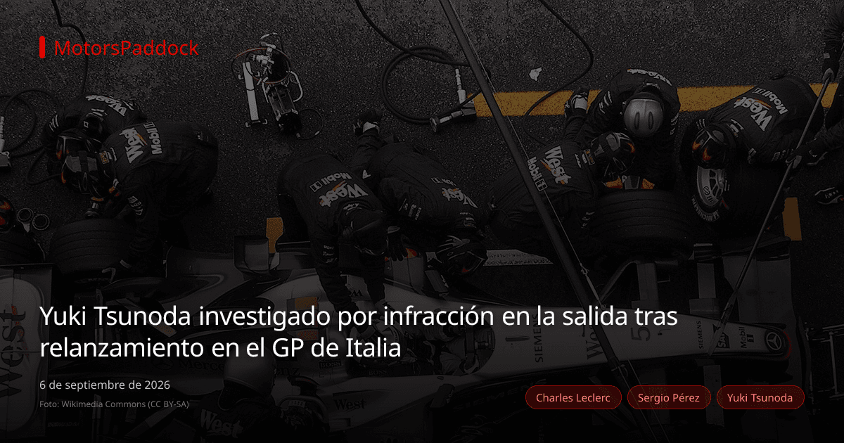 Yuki Tsunoda investigado por infracción en la salida tras relanzamiento en el GP de Italia