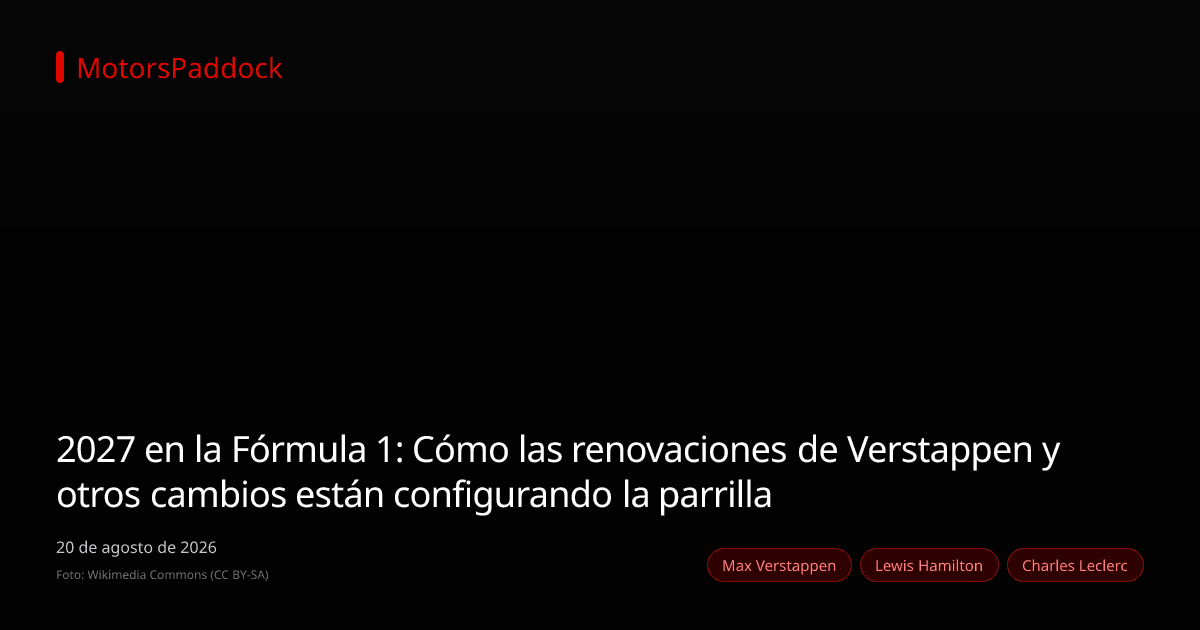 2027 en la Fórmula 1: Cómo las renovaciones de Verstappen y otros cambios están configurando la parrilla