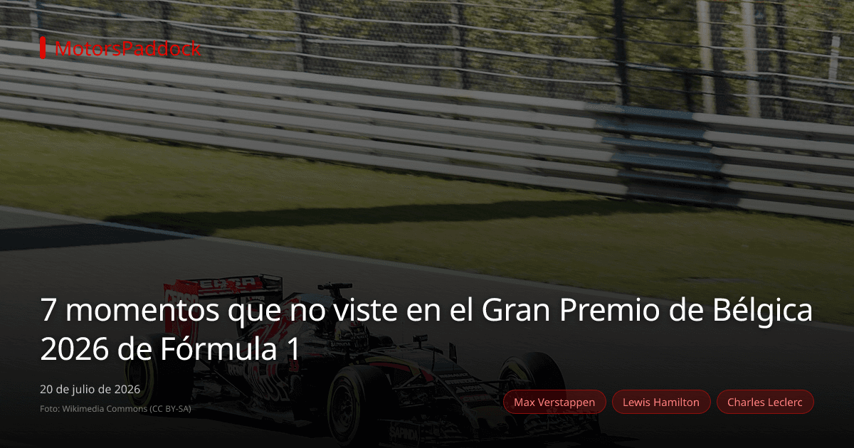 7 momentos que no viste en el Gran Premio de Bélgica 2026 de Fórmula 1