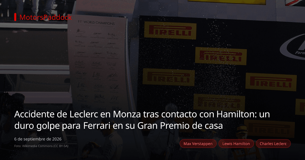 Accidente de Leclerc en Monza tras contacto con Hamilton: un duro golpe para Ferrari en su Gran Premio de casa