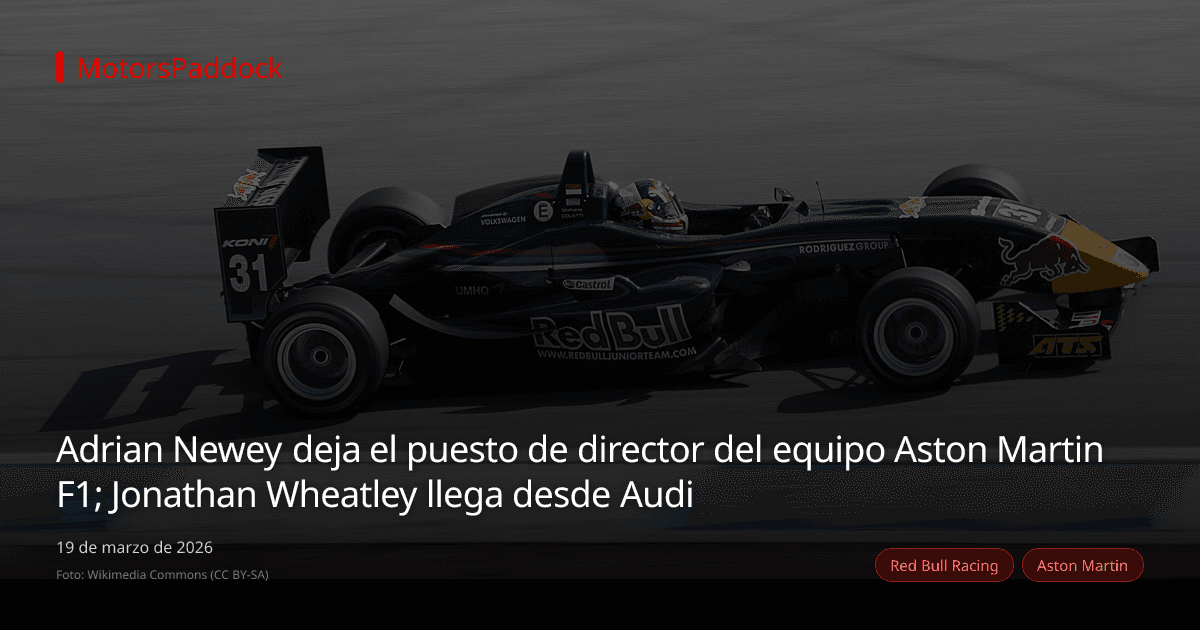 Adrian Newey deja el puesto de director del equipo Aston Martin F1; Jonathan Wheatley llega desde Audi