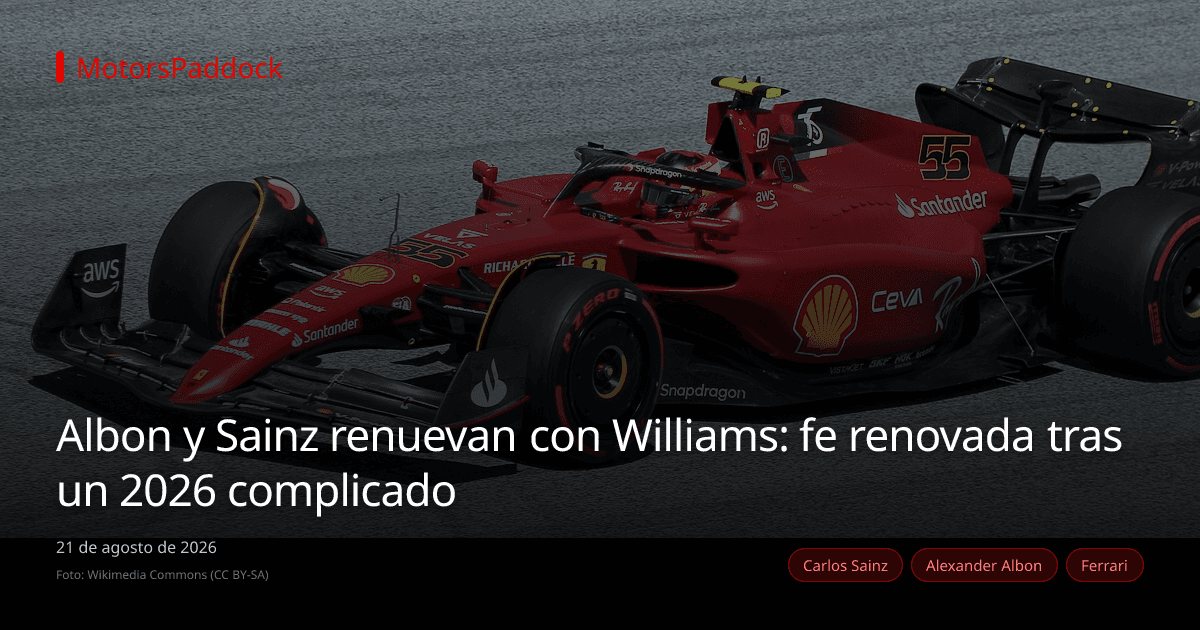 Albon y Sainz renuevan con Williams: fe renovada tras un 2026 complicado